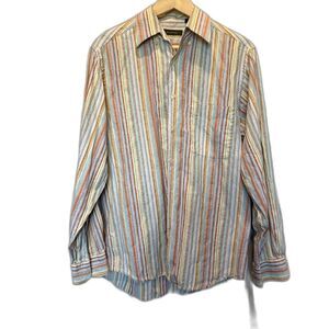 Ermenegildo Zegna Multicolor Striped Casual Button Down Shirt